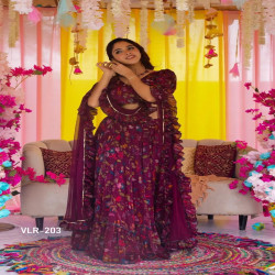 Premium Digital Print Tiered Lehenga Choli with Dupatta